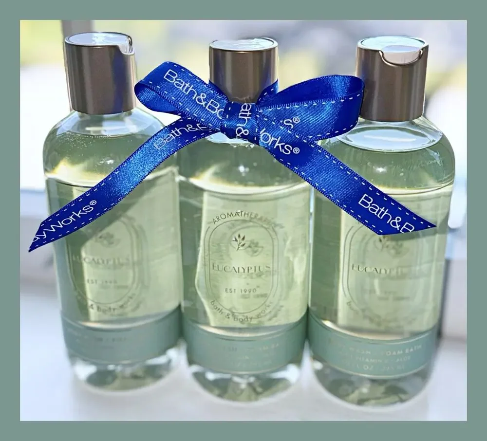 Bath & Body Works Aroma Eucalyptus 10oz Body Wash Foam Bath x3